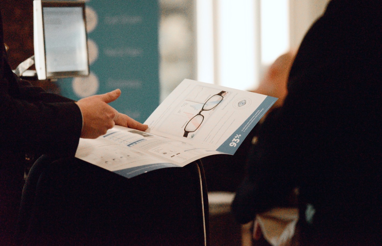 Eyewear brochure meeting for practice education and support